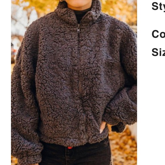 fuzzy drawstring teddy jacket